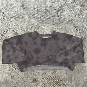 Aritzia TNA Purple Tie Dye Crop Sweatshirt